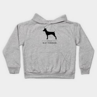 Rat Terrier Black Silhouette Kids Hoodie